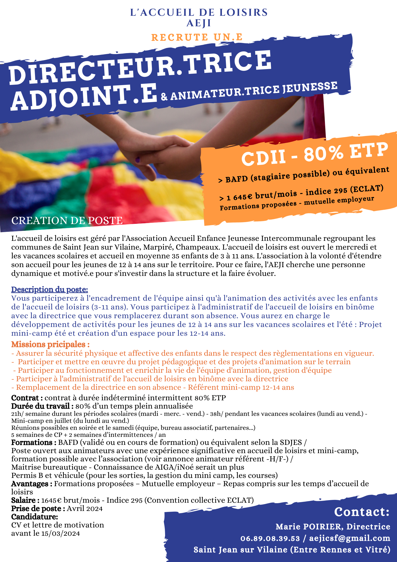 Offre d'emploi DIRECTION AEJI