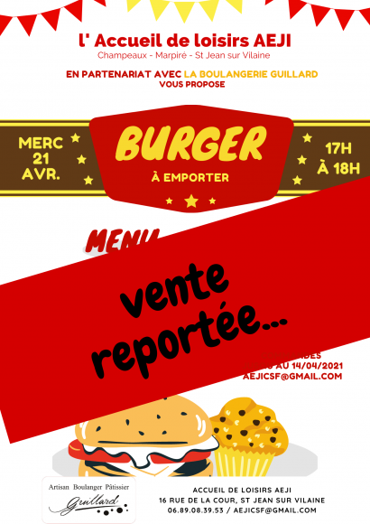Vente Burger AEJI Saint jean sur Vilaine
